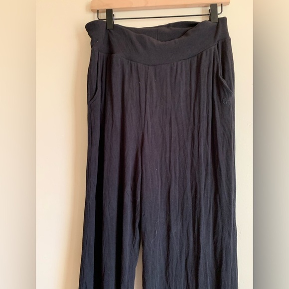Cozy Earth Bamboo Leisure Women's Black Wide-Leg Pants Size M Relaxed Loose - Picture 2 of 4